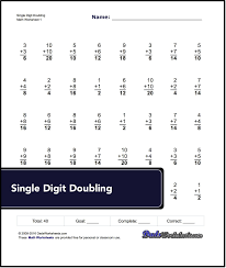 Practice Addition Worksheets For Doubling Values Includes Worksheets For Single Digit Addition Two Digit A Addition Worksheets Math Facts Addition Worksheets
