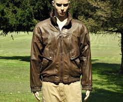 Vintage Leather Jacket Mens Bomber Members Only Coat Etsy Leather Jacket Leather Bomber Jacket Bomber Jacket