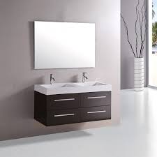 48 Inch Wall Mounted Double Espresso Wood Bathroom Vanity Include White Integr Floating Bathroom Vanities Contemporary Bathroom Vanity Modern Bathroom Vanity