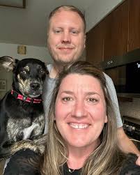 Cookie, now named Judy, has found her forever home with our longtime  fosters, Katie and Todd ❤️ #adoptdontshop #fosteringsaveslives