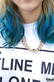 Hair dyeing history.from brown, dip dye, blue and purple hair! Blue Dip Dye Hair Celine Me Alone Tokyo Bopper In Harajuku Tokyo Fashion