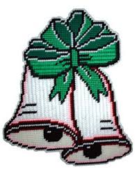 Cross stitch pattern bird with christmas bells. Plastic Canvas Quick Easy Patterns Christmas Bells