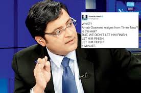 Twitter Is Celebrating Arnab Goswami S Resignation From Times Now Arnab Goswami Resignation Celebrities