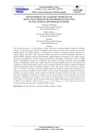 Pdf Development Of Learning Modules Of Basic Electronics Based Problem Solving In Vocational Secondary School