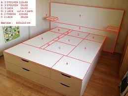 lit avec stockage a base de stolmen diy ikea rangement sous lit idees de lit