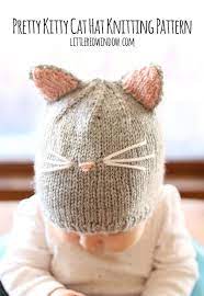 Pretty Kitty Cat Hat Knitting Pattern Hat Knitting Patterns Baby Knitting Patterns Knitting Patterns