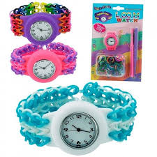 как сплести чехол для телефона из резинок на рогатке Loom Horloge Geel Pyssel