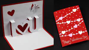 Fold a piece of construction paper or cardstock in half. 3d I Love You Pop Up Card For Valentine S Day Anniversary Love Greeting Card Making Ideas Youtube