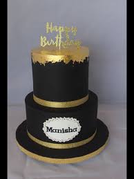 18th Birthday Black And Gold Cupcakes Black And Gold Leaf For Manisha S 21st Black And Gold Cake Gold Leaf Cakes 21st Birthday Cupcakes