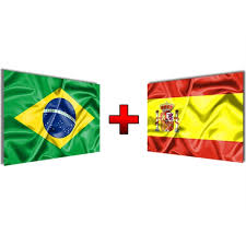 A bandeira da espanha é formada por três faixas horizontais. Kit De Bandeiras Brasil Espanha