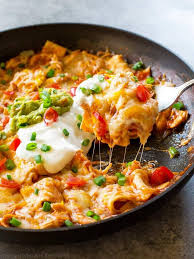 One Pan Chicken Enchilada Skillet With Shredded Rotisserie Chicken Ground Cumin Dried Oregano Red Enc Chicken Enchilada Skillet Recipes Mexican Food Recipes
