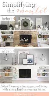 To accessorize a fireplace mantel. 12th And White How To Decorate A Long Mantel A Before And After