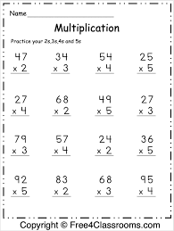 free multiplication worksheet 2s 3s 4s and 5s free4classrooms
