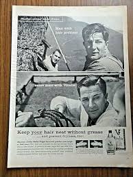 1958 Vitalis Hair Tonic Ad Mountain Climber Walter Prager