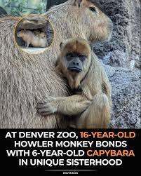 At Denver Zoo, a 16-year-old howler monkey named Baya has found an unexpected friend — Rebecca, a 6-year-old capybara. One lives in the trees, the other prefers the water, yet together they've