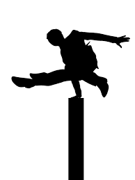 Jumping Man Silhouette Boy and man illustration, father child son. jumping man silhouette