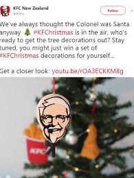 Maybe you would like to learn more about one of these? Kfc Nz Makes Colonel Sanders Shaped Christmas Decorations Express Digest