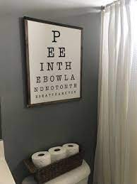 Bathroom Eye Chart Canvas Or Cardstock Sign Powder Room Etsy In 2021 Boys Bathroom Decor Bathroom Decor Boys Bathroom