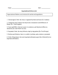 Organizational Patterns List Pattern Worksheet Common Core Writing Writing Worksheets