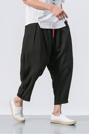 Drawstring Baggy Linen Pants Thời Trang