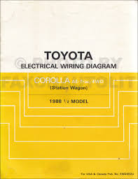 Clearly marked color coded wires. 1988 Toyota Corolla All Trac 4wd Station Wagon Wiring Diagram Manual Original
