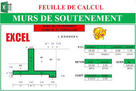 C'est une méthode efficace pour récupérer le mot de passe perdu ou oublié d'un fichier excel. Feuille De Calcul Excel Murs De Soutenement Stabilite Et Ferraillage