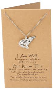 Chlodette Loving Wolf Necklace With Inspirational Quote And Prayer Wolf Necklace Wolf Jewelry Wolf Spirit Animal