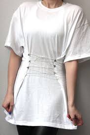 Corseted White T Shirt Refashion Clothes Altering Clothes Shirt Refashion