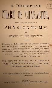 A Descriptive Chart Of Character Based On The Principles Of Physiognomy By Thomas William Dunn On Rare Books Anah Dunsheath Antiquarian Booksellers