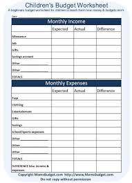 Kid S Budget Worksheet Budgeting Worksheets Kids Budget Teens Budget
