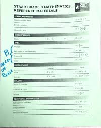 staar math chart formula chart for geometry 10th grade 8th