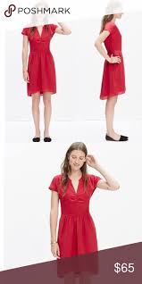 Madewell Silk Fable Dress In Red Dresses Madewell Dresses Clothes Design