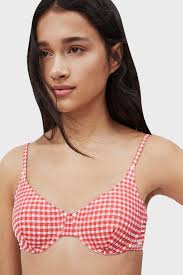 Женский красный лиф от купальника в клетку BARBARA TOP Pepe Jeans PLB10318  — MD-Fashion