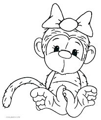 Baby monkey coloring page back. Cute Monkey Coloring Pages Novocom Top