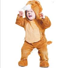 Toddler Plush Lion Costume Jumpsuit Brown 2t 5t Nwt