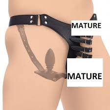 Leather Male Chastity Cage Harness With Silicone Anal Plug - Etsy