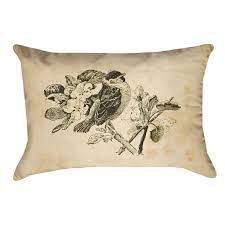 Layering lumbar pillows and throw pillows adds an inviting touch to any sofa, chair or bed. Red Barrel Studio Venezia Vintage Bird Lumbar Pillow Wayfair