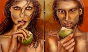 Adam And Eve / Adão E Eva, Painting by Mancouto | Artmajeur