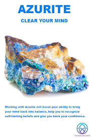Working With Azurite Will Boost Your Ability To Bring Your Mind Back Into Balance Help You To Recog Crystal Healing Stones Gemstone Healing Spiritual Crystals