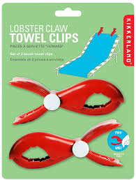 Kikkerland Lobster Towel Clips Set Of 2 Beach Towel Kikkerland Towel