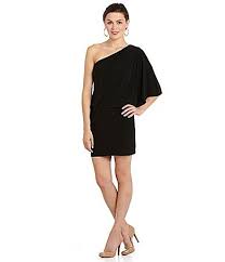 Jessica Simpson Oneshoulder Cocktail Dress Dillards With Images Black One Shoulder Dress One Shoulder Cocktail Dress Dresses