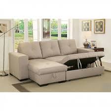 Cm6149iv 2 Pc Denton Ivory Fabric Sectional Sofa With Pull Out Sleeping Area Fabric Sectional Sofas Furniture Of America Furniture