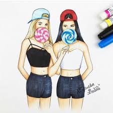 Pin By Ina Tika On Art Cute Best Friend Drawings Drawings Of Friends Best Friend Sketches