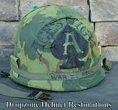 Vietnam M 1 Helmet Liner Mitchell Camo Cover Aces High 1961 Sweatband Platoon In 2021 Helmet Liner Sweatband Platoon