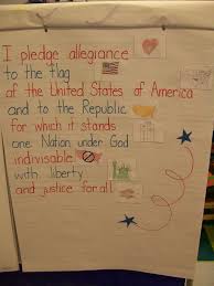 Pledge Of Allegiance With Pictures Let Bug Trace It And Frame For Playroom Kindergarten Social Studies Teaching Social Studies Patriotic Classroom
