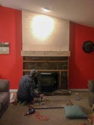 To paint or not to paint brick or stone fireplaces is always a big decision. Lava Rock Fireplace Makeover Courtney S Homestead