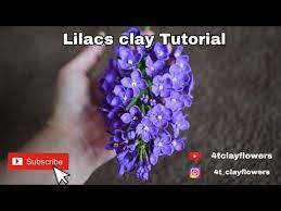 Diy Clay Flowers Tutorial Lilac Air Dry Clay Cold Porcelain Sugarcraft Youtube Clay Flowers Cold Porcelain Flowers Air Dry Clay