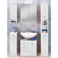 Badezimmerschrank Mit Waschekippe Marlin Gunstige Spiegelschranke Mit Licht Badmobel Holz Mit Aufsatzwaschbecken Badezimmer Mobel Hochschrank Badezimmer
