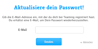 Ich erhalte keine E-Mail zum Zurücksetzen meines Passwortes - teaming german