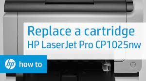 When ink runs out or other errors occur, an error code is displayed on the led to inform you of the error. Replace The Cartridge Hp Laserjet Pro Cp1025nw Color Printer Hp Youtube